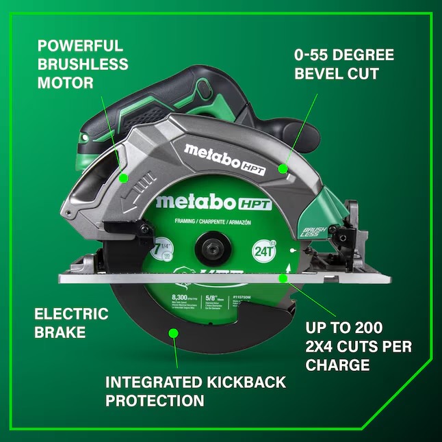 Metabo HPT C1807DAQ4M MultiVolt 18-volt 7-1 4-in Brushless Cordless Circular saw (Battery Not Included and Charger Not Included)2_11zon Metabo HPT C1807DAQ4M MultiVolt 18-volt 7-1/4-in Brushless Cordless Circular saw (Battery Not Included and Charger Not Included)