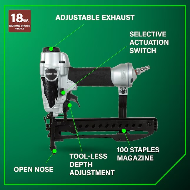 Metabo HPT N3804AB3M 18 -Gauge 1 4-in Narrow crown Finish Pneumatic Stapler2_11zon Metabo HPT N3804AB3M 18 -Gauge 1/4-in Narrow crown Finish Pneumatic Stapler