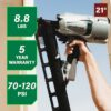 Metabo HPT NR83A5(S)M 3-1/4-in 21 -Degree Pneumatic Roundhead Framing Nailer