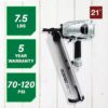 Metabo HPT NR90AES1M 3-1/2-in 21 -Degree Pneumatic Roundhead Framing Nailer