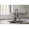 Moen 87807BL Edwyn Matte Black Single Handle Deck-mount Pull-down Kitchen Faucet with Sprayer (Includes Deck Plate) (Includes Soap Dispenser)