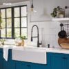 Moen 87807BL Edwyn Matte Black Single Handle Deck-mount Pull-down Kitchen Faucet with Sprayer (Includes Deck Plate) (Includes Soap Dispenser)