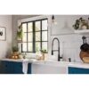 Moen 87807BL Edwyn Matte Black Single Handle Deck-mount Pull-down Kitchen Faucet with Sprayer (Includes Deck Plate) (Includes Soap Dispenser)