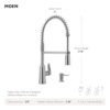 Moen 87807SRS Edwyn Spot Resist Stainless Single Handle Deck-mount Pull-down Kitchen Faucet with Sprayer (Includes Deck Plate) (Includes Soap Dispenser)