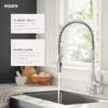 Moen 87807SRS Edwyn Spot Resist Stainless Single Handle Deck-mount Pull-down Kitchen Faucet with Sprayer (Includes Deck Plate) (Includes Soap Dispenser)