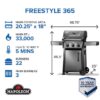 NAPOLEON F365DNGT Freestyle 365 Graphite Grey 3 -Burner Infrared Natural Gas Grill