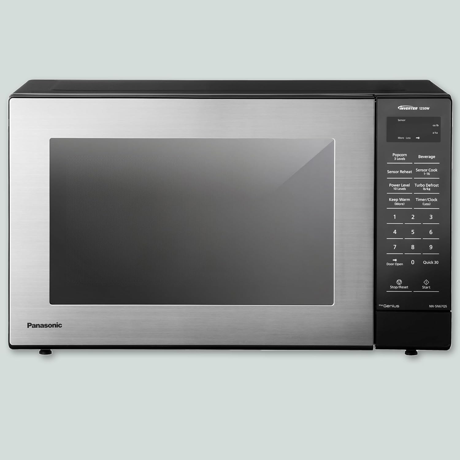 Panasonic Countertop Microwave Oven, 1.2 Cu. Ft., 1250W, Inverter Technology with Genius Sensor, Stainless Steel - NN-SN67QS2 Panasonic Countertop Microwave Oven, 1.2 Cu. Ft., 1250W, Inverter Technology with Genius Sensor, Stainless Steel - NN-SN67QS