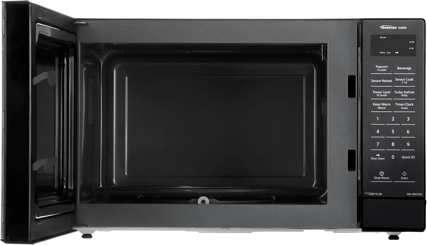 Panasonic Countertop Microwave Oven, 1.2 Cu. Ft., 1250W, Inverter Technology with Genius Sensor, Stainless Steel - NN-SN67QS5 Panasonic Countertop Microwave Oven, 1.2 Cu. Ft., 1250W, Inverter Technology with Genius Sensor, Stainless Steel - NN-SN67QS