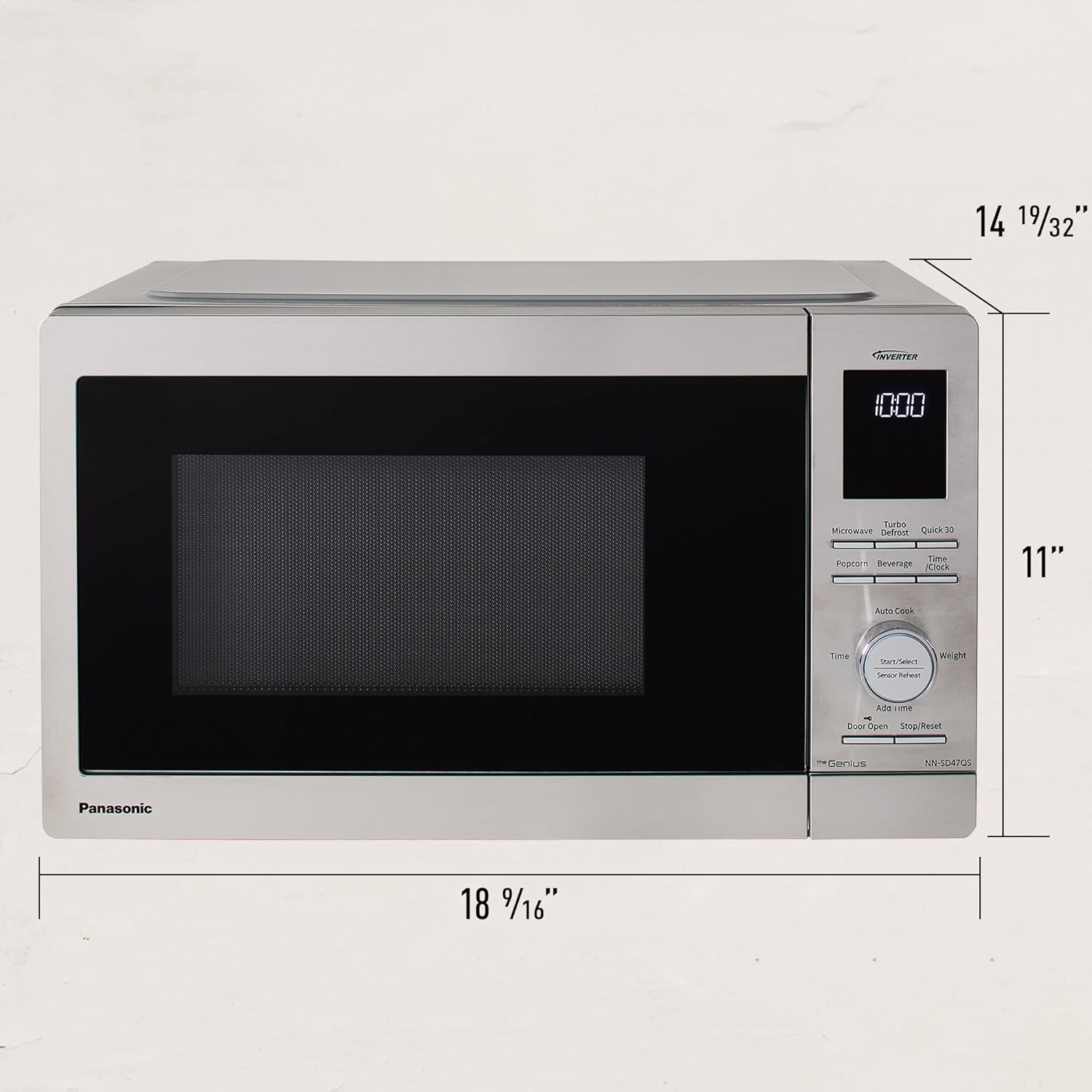 Panasonic Countertop Microwave Ovens, 0.9 Cu. Ft. 1000W, 15 Auto Cooking Presets, Inverter Technology for Even Cooking, with Genius Sensor Technology and Turbo Defrost- NN-SD47QSDAYH36 Panasonic Countertop Microwave Ovens, 0.9 Cu. Ft. 1000W, 15 Auto Cooking Presets, Inverter Technology for Even Cooking, with Genius Sensor Technology and Turbo Defrost- NN-SD47QSDAYH