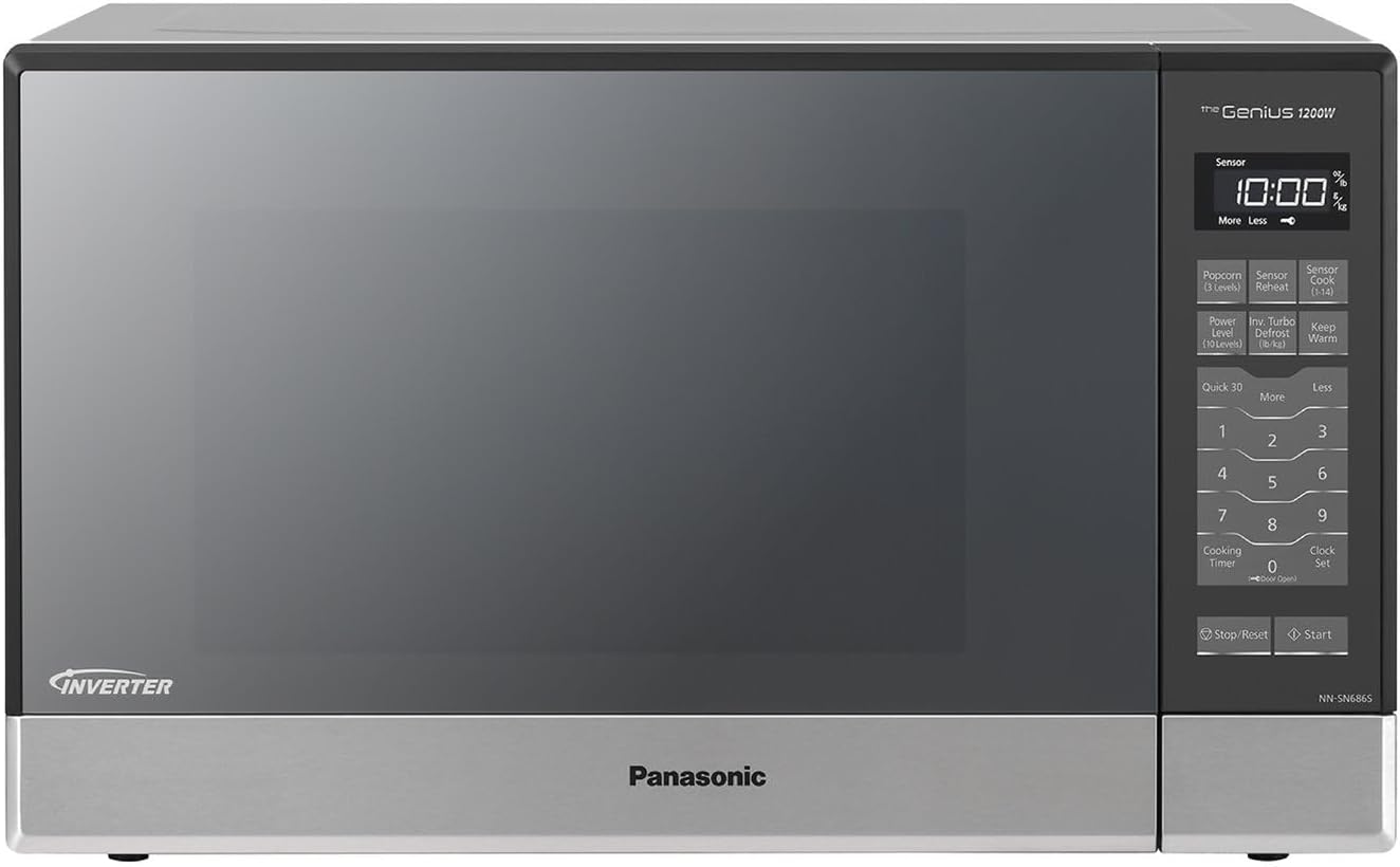 Panasonic Microwave Oven NN-SN686S Stainless Steel Countertop Built-In with Inverter Technology and Genius Sensor, 1.2 Cubic Foot, 1200W Panasonic Microwave Oven NN-SN686S Stainless Steel Countertop/Built-In with Inverter Technology and Genius Sensor, 1.2 Cubic Foot, 1200W