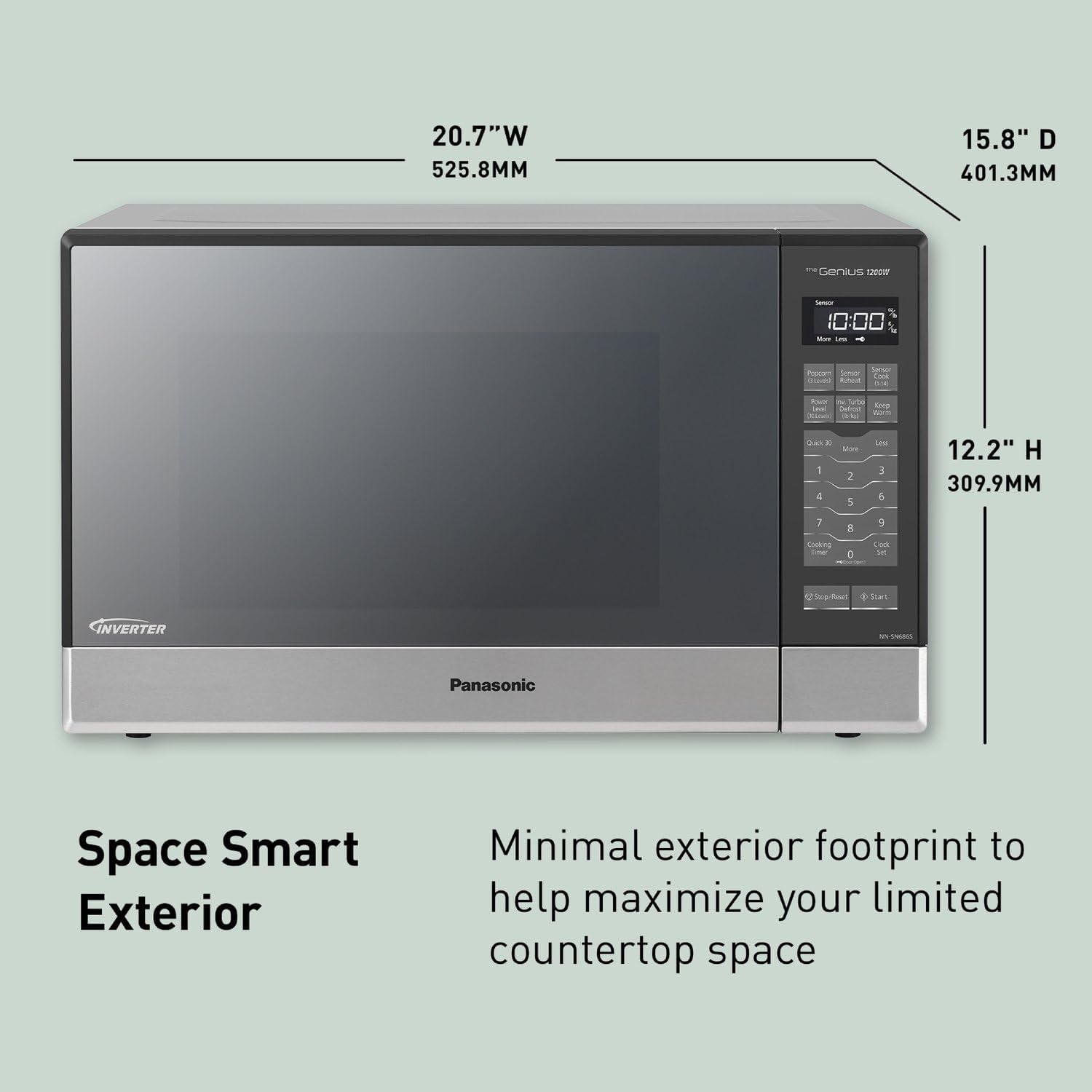 Panasonic Microwave Oven NN-SN686S Stainless Steel Countertop Built-In with Inverter Technology and Genius Sensor, 1.2 Cubic Foot, 1200W1 Panasonic Microwave Oven NN-SN686S Stainless Steel Countertop/Built-In with Inverter Technology and Genius Sensor, 1.2 Cubic Foot, 1200W