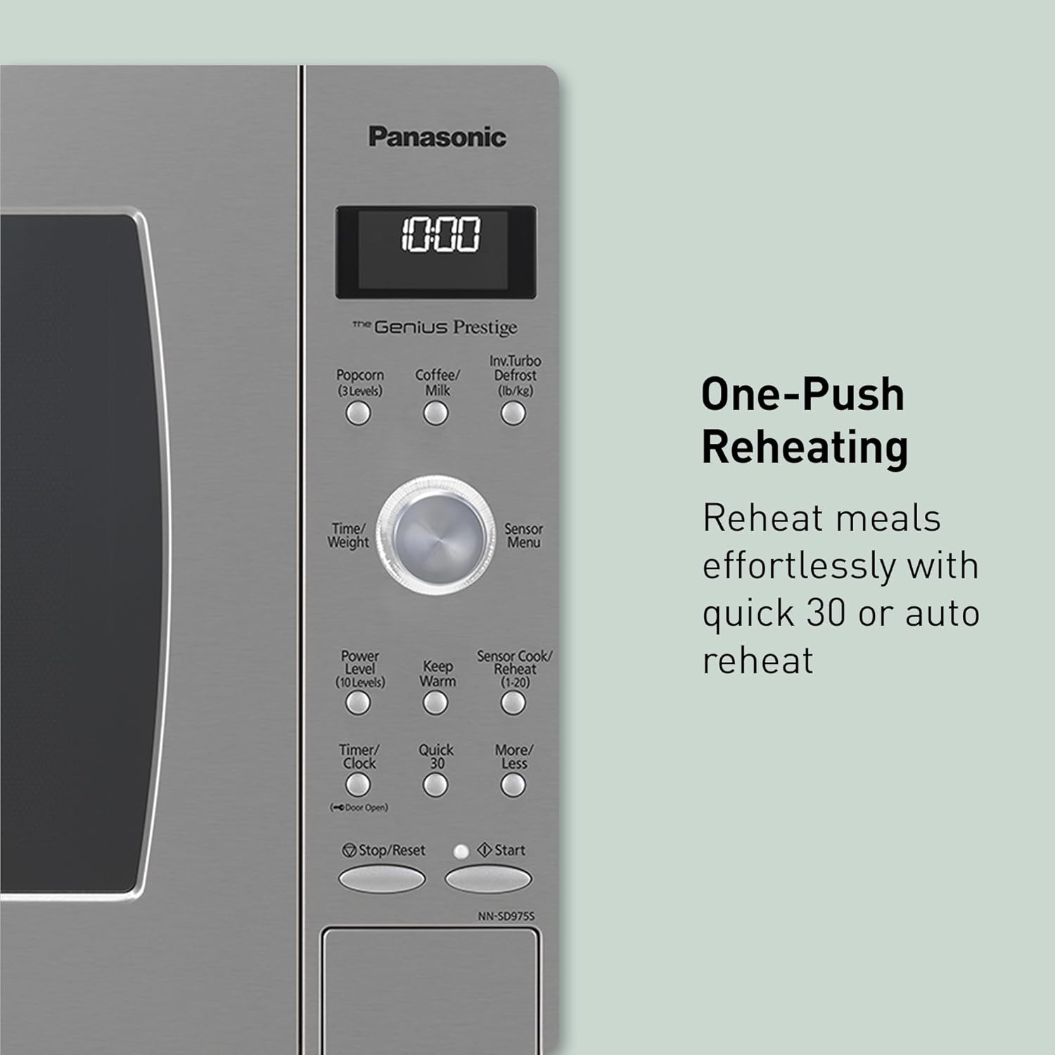 Panasonic Microwave Oven with Cyclonic Wave Inverter Technology, 1250W, 2.2 cu.ft. Countertop Microwave with Genius Sensor One-Touch Cooking – NN-SD975S (Stainless Steel Silver)12 Panasonic Microwave Oven with Cyclonic Wave Inverter Technology, 1250W, 2.2 cu.ft. Countertop Microwave with Genius Sensor One-Touch Cooking – NN-SD975S (Stainless Steel / Silver)