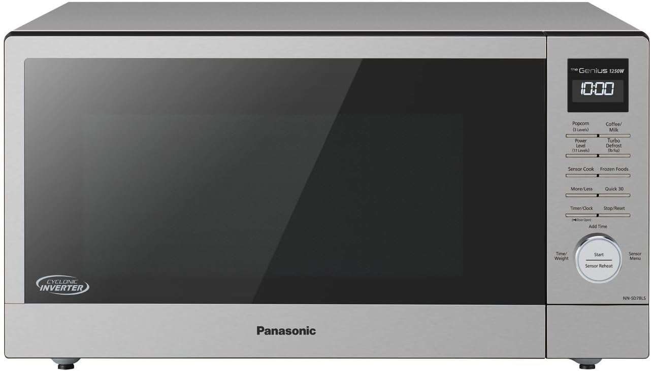 Panasonic NN-SD78LS 1.6 cu.ft Cyclonic Inverter Countertop Microwave Oven 1250Watt Power with Genius Sensor Cooking, cft, 19.44 D x 21.88 W x 11.94 H,Stainless Steel Panasonic NN-SD78LS 1.6 cu.ft Cyclonic Inverter Countertop Microwave Oven 1250Watt Power with Genius Sensor Cooking, cft, 19.44"D x 21.88"W x 11.94"H,Stainless Steel