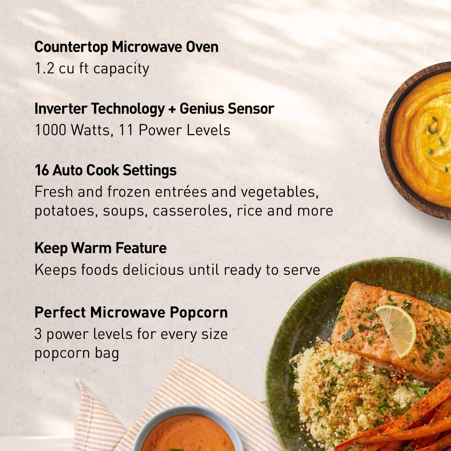 Panasonic NN-SN68KS Compact Microwave Oven with 1200W Power, Sensor Cooking, Popcorn Button, Quick 30Sec & Turbo Defrost, 1.2 cu.ft, Stainless Steel3 Panasonic NN-SN68KS Compact Microwave Oven with 1200W Power, Sensor Cooking, Popcorn Button, Quick 30Sec & Turbo Defrost, 1.2 cu.ft, Stainless Steel