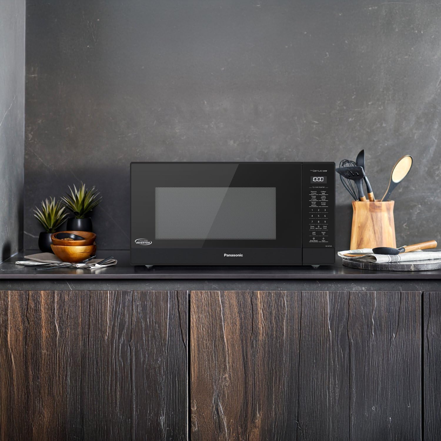 Panasonic NN-SN75LB cu.ft Cyclonic Inverter Countertop Microwave Oven 1250Watt Power with Genius Sensor Cooking, 1.6 cft, Black80 Panasonic NN-SN75LB cu.ft Cyclonic Inverter Countertop Microwave Oven 1250Watt Power with Genius Sensor Cooking, 1.6 cft, Black