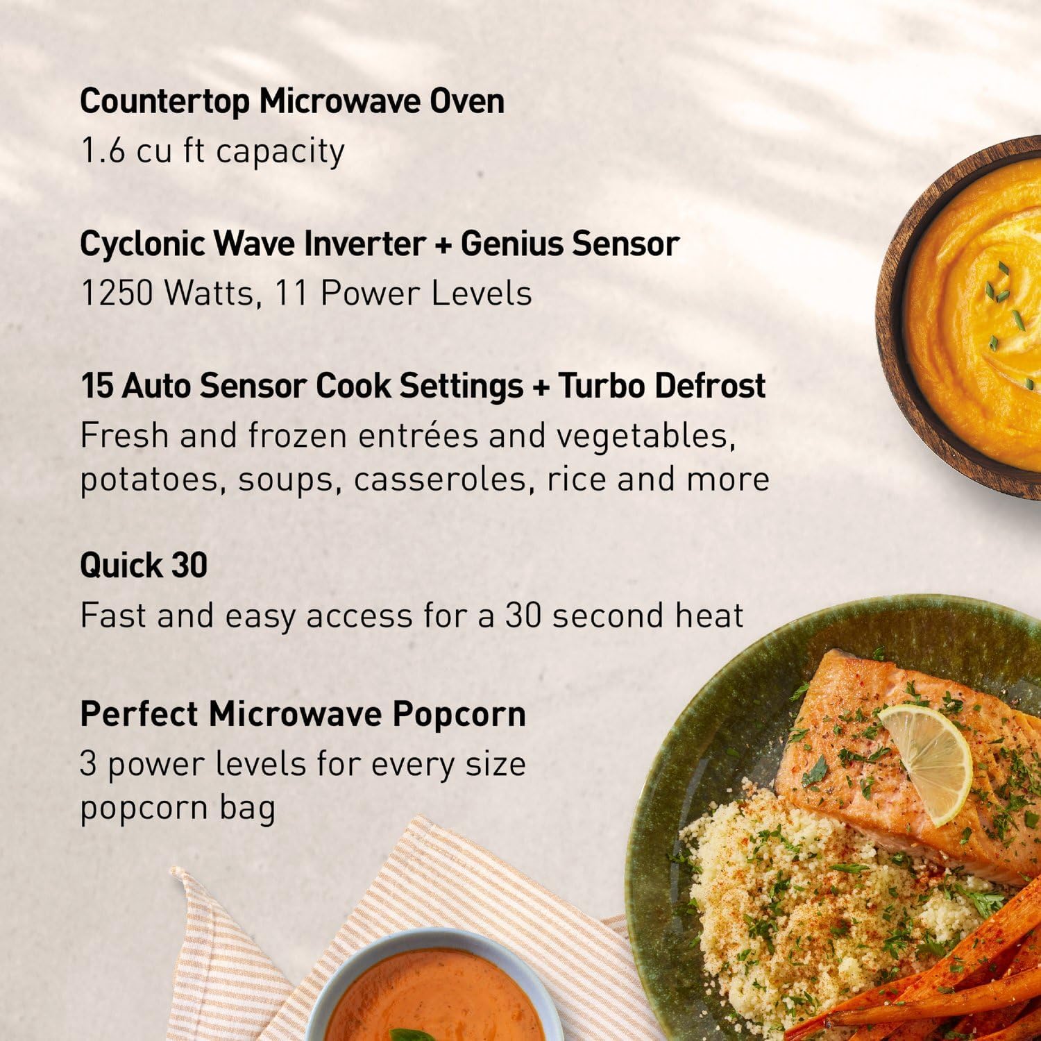 Panasonic NN-SN76LS 1.6 cu.ft Cyclonic Inverter Countertop Microwave Oven 1250Watt Power with Genius Sensor Cooking, 19.44 D x 21.88 W x 11.94 H, Stainless Steel35 Panasonic NN-SN76LS 1.6 cu.ft Cyclonic Inverter Countertop Microwave Oven 1250Watt Power with Genius Sensor Cooking, 19.44"D x 21.88"W x 11.94"H, Stainless Steel
