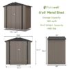 Patiowell WES-PS1146S0BN 6-ft x 4-ft Galvanized steel Metal Storage Shed