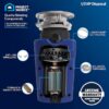 Project Source PSD-30 Continuous feed 1/3-HP Septic Safe Corded Garbage Disposal with Noise Insulation