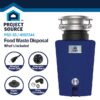 Project Source PSD-30 Continuous feed 1/3-HP Septic Safe Corded Garbage Disposal with Noise Insulation