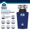 Project Source PSD-50 Continuous feed 1/2-HP Septic Safe Corded Garbage Disposal with Noise Insulation