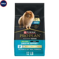 Purina Pro Plan AdvantEDGE Digestive Support Plus Small Breed Salmon & Oat Meal Formula Adult Dry Dog Food, 12 lbs.