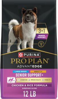 Purina Pro Plan AdvantEDGE Senior Support Plus Large Breed Shredded Blend Chicken and Rice Formula Dry Dog Food, 12 lbs.