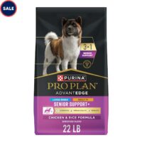 Purina Pro Plan AdvantEDGE Senior Support Plus Large Breed Shredded Blend Chicken and Rice Formula Dry Dog Food, 22 lbs.