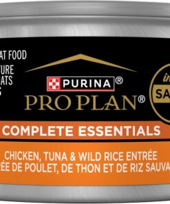 Purina Pro Plan COMPLETE ESSENTIALS Chicken, Tuna & Wild Rice Entree in Sauce Wet Cat Food, 3 oz., Case of 24