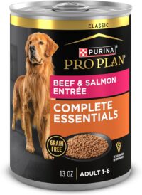Purina Pro Plan COMPLETE ESSENTIALS Grain Free, High Protein Beef & Salmon Entree Wet Dog Food, 13 oz., Case of 12