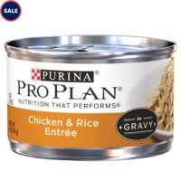 Purina Pro Plan Chicken & Rice Entree in Gravy Adult Wet Cat Food, 3 oz., Case of 24