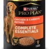 Purina Pro Plan Complete Essentials High Protein Chicken and Carrots Entree Adult Dog Food Wet Pate, 13 oz., Case of 12