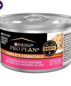 Purina Pro Plan Complete Essentials High Protein Salmon & Rice Entree in Sauce, Gravy, Pate Wet Cat Food, 3 oz., Case of 24