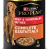 Purina Pro Plan Complete Essentials High Protein Slices in Gravy, Beef and Vegetables Entree Adult Dog Food, 13 oz., Case of 12