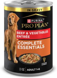 Purina Pro Plan Complete Essentials High Protein Slices in Gravy, Beef and Vegetables Entree Adult Dog Food, 13 oz., Case of 12