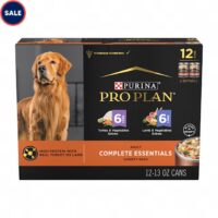 Purina Pro Plan Complete Essentials High Protein with Real Turkey or Lamb Adult Wet Dog Food Variety Pack, 13 oz., Count of 12