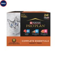 Purina Pro Plan Complete Essentials Seafood Favorites High Protein Wet Cat Food Variety Pack, 3 oz., Count of 24