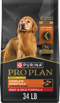 Purina Pro Plan Complete Essentials Shredded Blend Beef & Rice Formula Senior Dry Dog Food, 34 lbs.