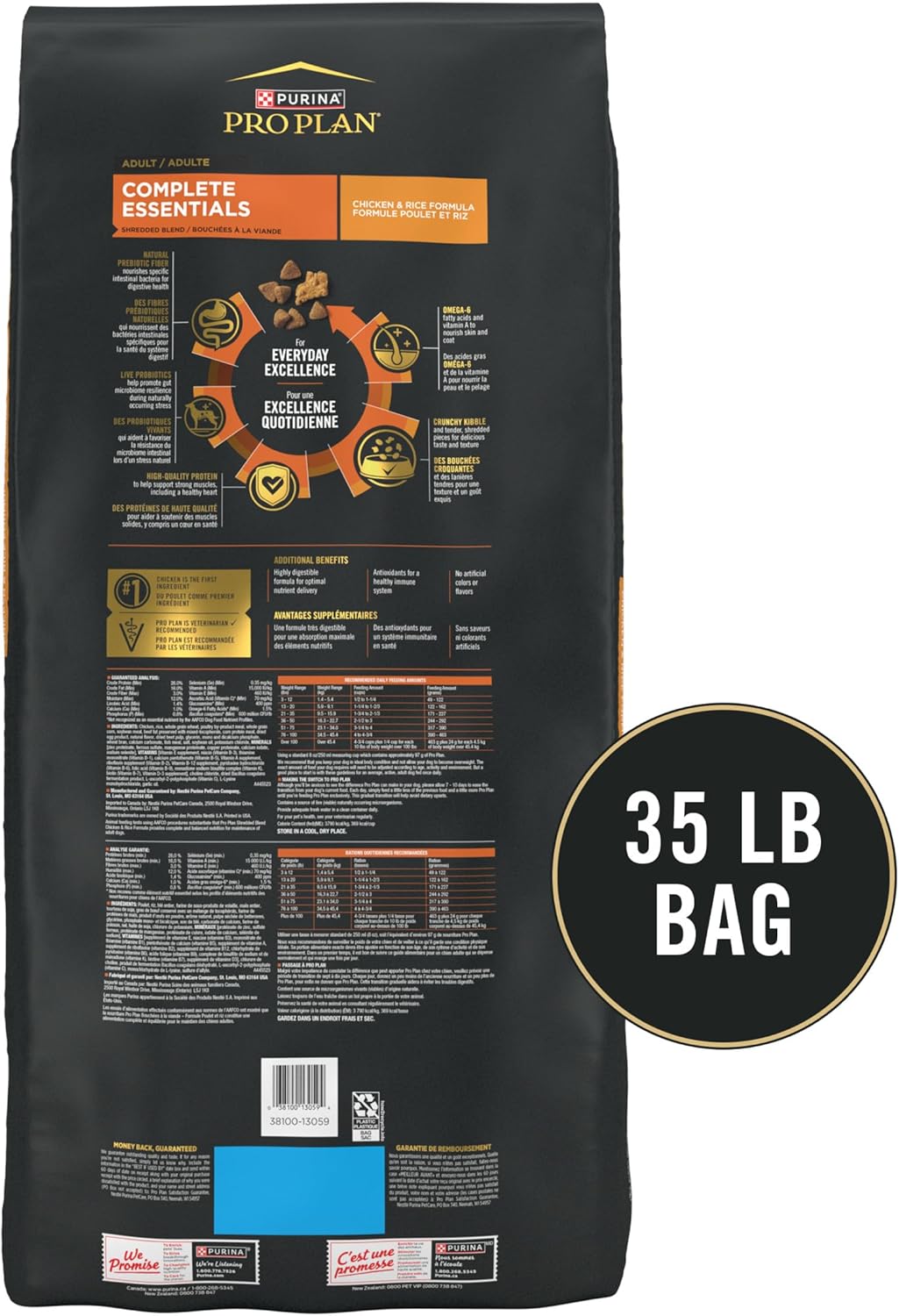 Purina Pro Plan Complete Essentials Shredded Blend Chicken and Rice Dry Dog Food Formula with Probiotics for Dogs, 35 lbs.367 Purina Pro Plan Complete Essentials Shredded Blend Chicken and Rice Dry Dog Food Formula with Probiotics for Dogs, 35 lbs.