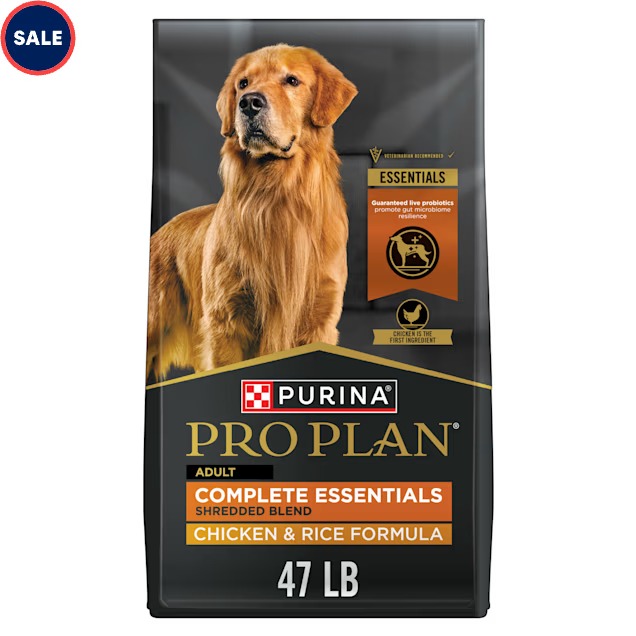 Purina Pro Plan Complete Essentials Shredded Blend Chicken and Rice Dry Dog Food Formula with Probiotics for Dogs, 47 lbs._11zon Purina Pro Plan Complete Essentials Shredded Blend Chicken and Rice Dry Dog Food Formula with Probiotics for Dogs, 47 lbs.