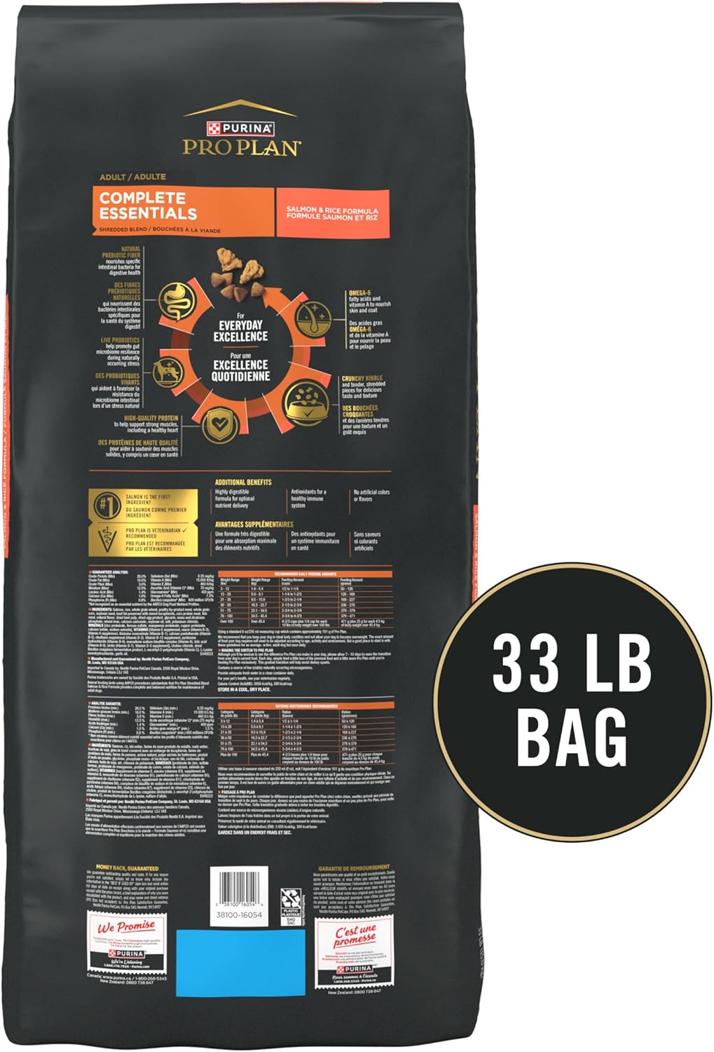 Purina Pro Plan Complete Essentials Shredded Blend Salmon and Rice Dry Dog Food Formula with Probiotics for Dogs, 33 lbs.58 Purina Pro Plan Complete Essentials Shredded Blend Salmon and Rice Dry Dog Food Formula with Probiotics for Dogs, 33 lbs.