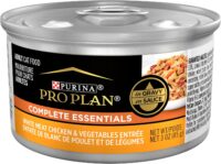 Purina Pro Plan Complete Essentials White Meat Chicken and Vegetable Entree in Gravy Wet Cat Food, 3 oz., Case of 24