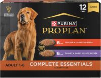 Purina Pro Plan Grain Free Complete Essentials, Chicken & Carrots and Turkey & Sweet Potato Wet Dog Food, 13 oz., Count of 12