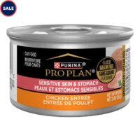 Purina Pro Plan SPECIALIZED Grain Free Sensitive Skin & Stomach Chicken Entree Pate Wet Cat Food, 3 oz., Case of 24
