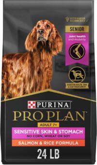 Purina Pro Plan Sensitive Skin & Stomach Formula Senior Adult 7+ Salmon & Rice Dry Dog Food, 24 lbs.