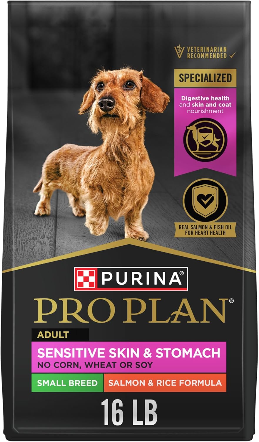 Purina Pro Plan Sensitive Skin & Stomach, Salmon & Rice Formula Small Breed Dry Dog Food, 16 lbs. Purina Pro Plan Sensitive Skin & Stomach, Salmon & Rice Formula Small Breed Dry Dog Food, 16 lbs.