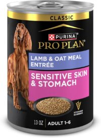 Purina Pro Plan Sensitive Skin and Stomach, Lamb and Oat Meal Entree Wet Dog Food Pate, 13 oz., Case of 12