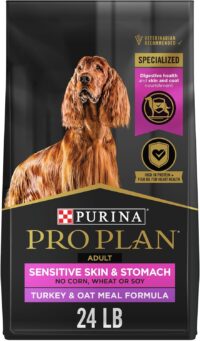 Purina Pro Plan Sensitive Skin and Stomach Turkey and Oat Meal Dry Dog Food, 24 lbs.