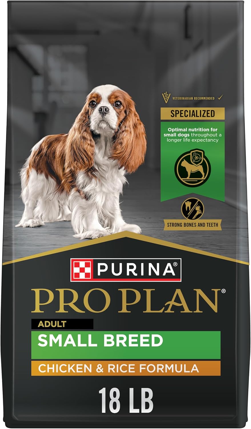 Purina Pro Plan Small Breed Chicken and Rice Formula with Guaranteed Live Probiotics Dry Dog Food, 18 lbs. Purina Pro Plan Small Breed Chicken and Rice Formula with Guaranteed Live Probiotics Dry Dog Food, 18 lbs.