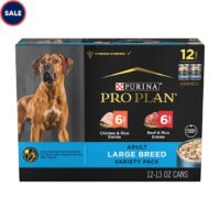 Purina Pro Plan Specialized Chicken & Rice, Beef & Rice Entree Adult Large Breed Wet Dog Food Variety Pack, 13 oz., Count of 12