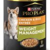 Purina Pro Plan Weight Management Wet Dog Food Chicken and Rice Entree in Gravy, 13 oz., Case of 12